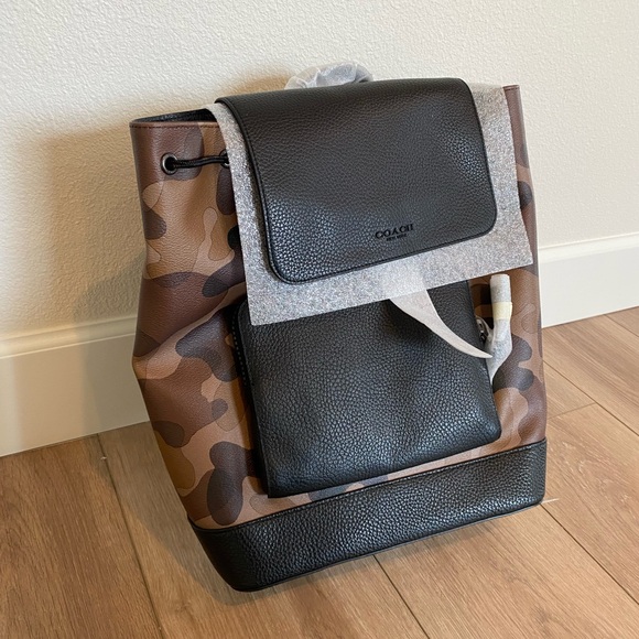 TURNER BACKPACK WITH CAMO PRINT (COACH C2947)
QB/SADDLE BLACK - Picture 4 of 7